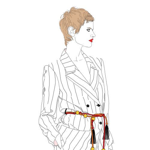 Fashion Striped suit
