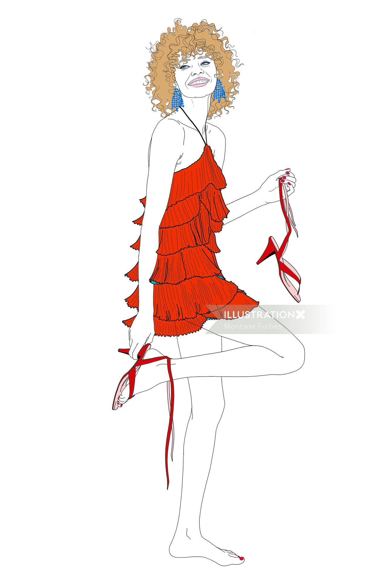 Beauty woman in a red dress
