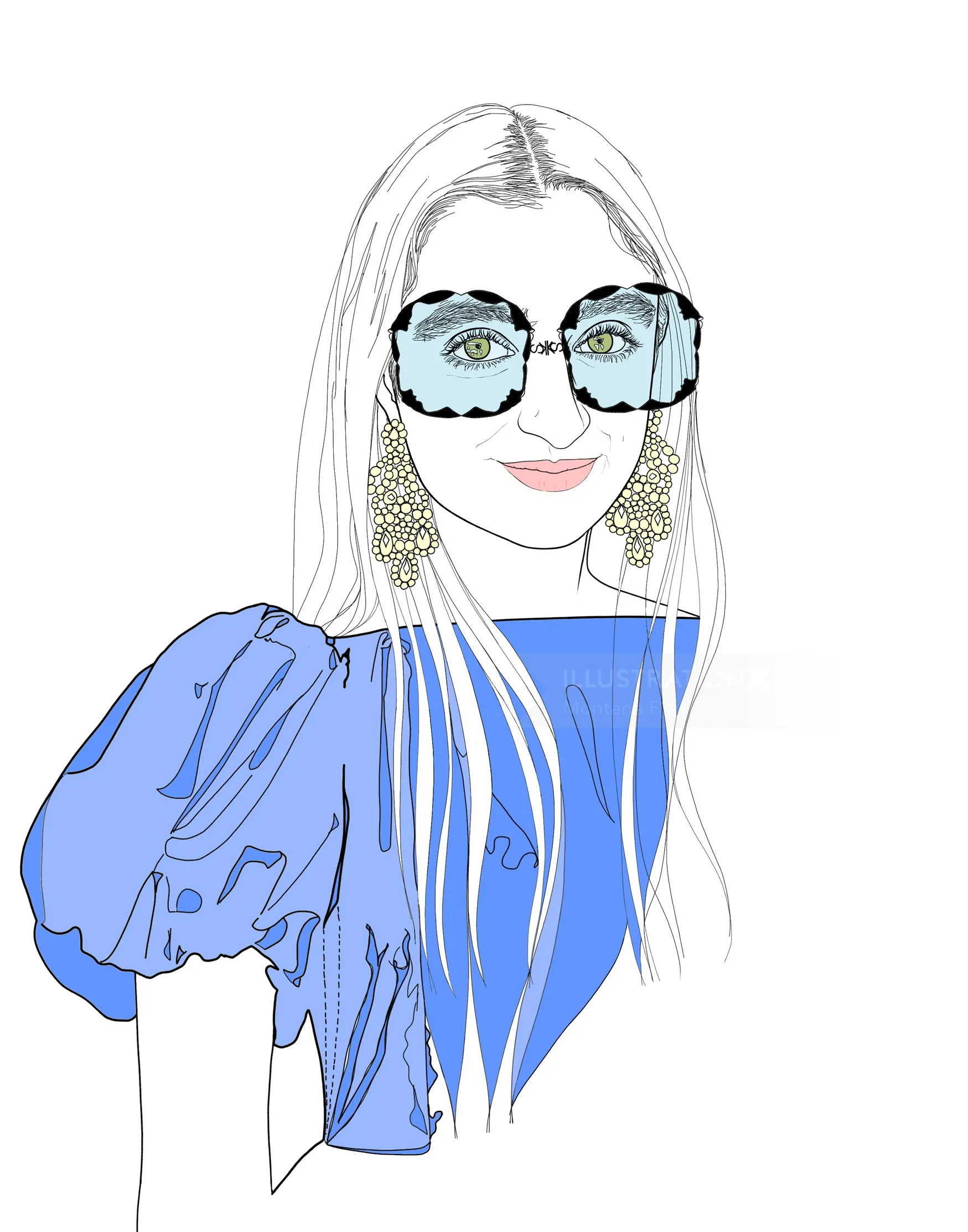Molly in SK vintage fashion illustration