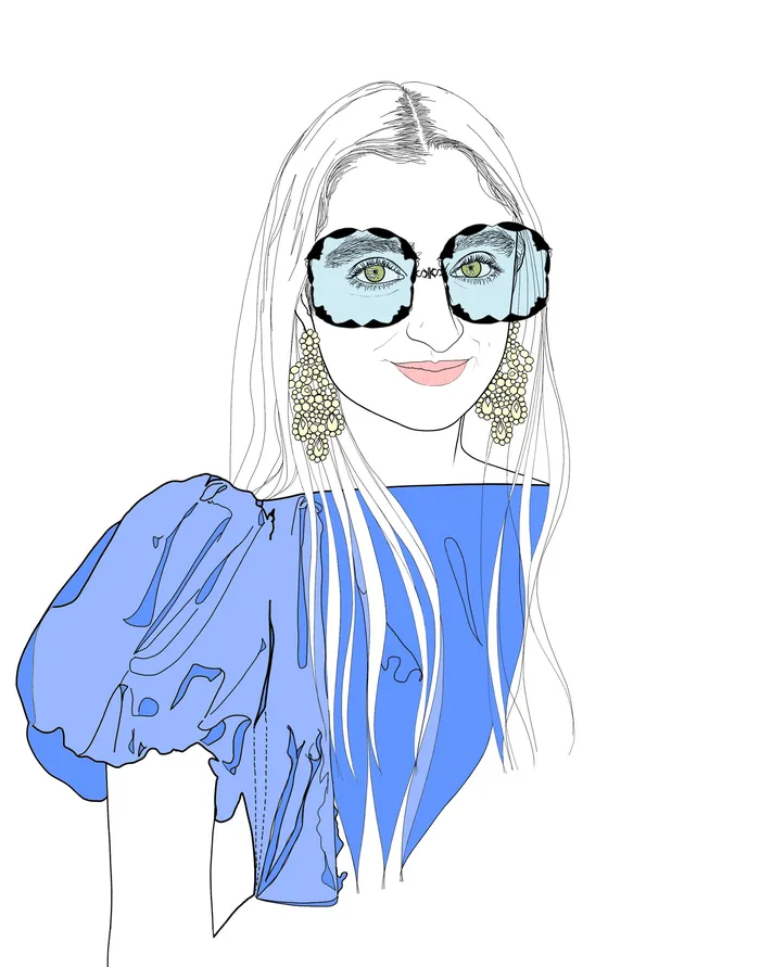 Molly in SK vintage fashion illustration