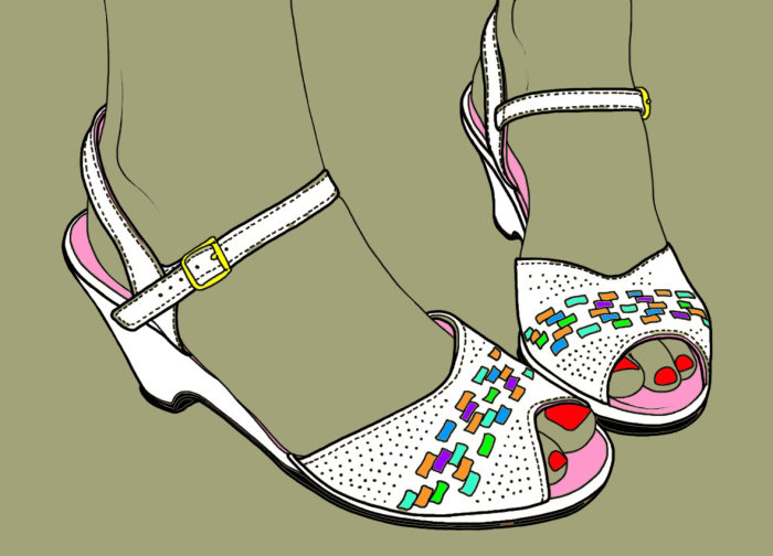 Wedge shoe illustration by Montana Forbes