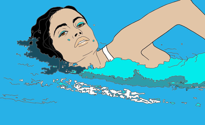 Illustration de natation femme par Montana Forbes