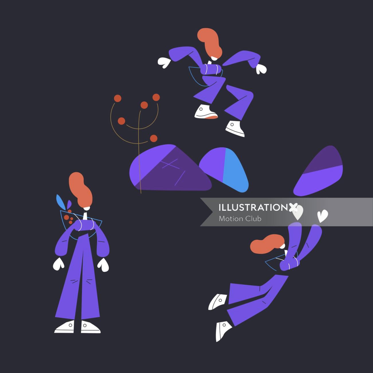 Digital character design by Motion club