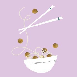Ilustración digital de comida de Motion Club.
