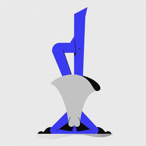 Digital illustration of doing yoga