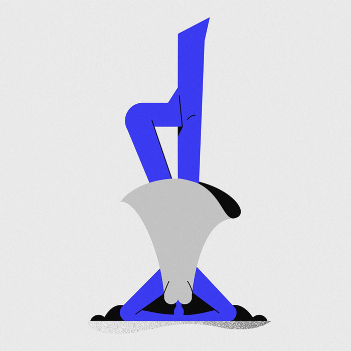 Digital illustration of doing yoga