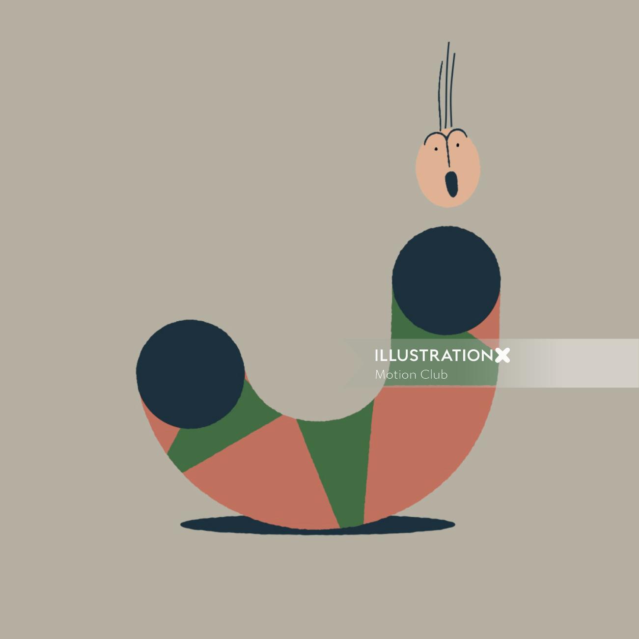 Character inspired by mid-century modern design by motion club
