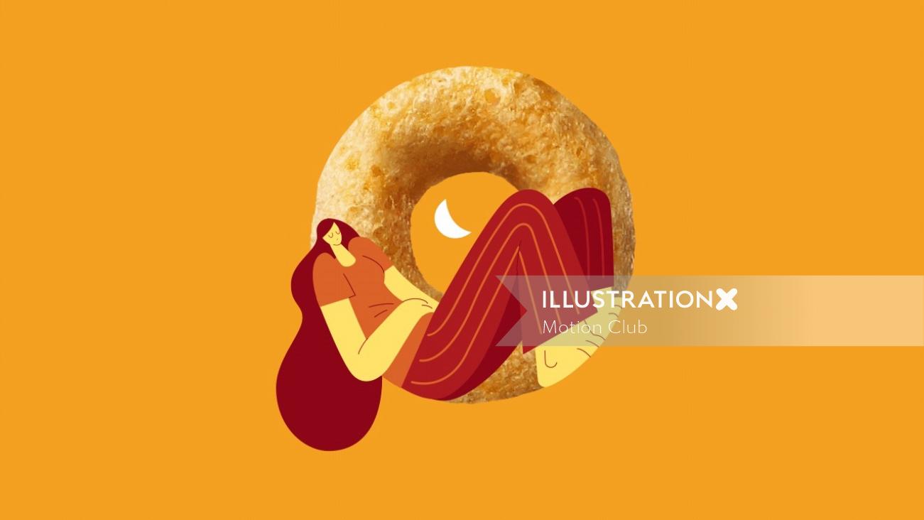 ハニーナッツチェリオス広告のGIFアニメーション