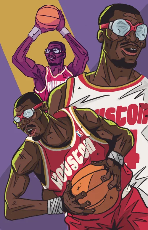 Illustration von Houston Rockets-Spielern in Aktion von Mpumelelo Bhengu