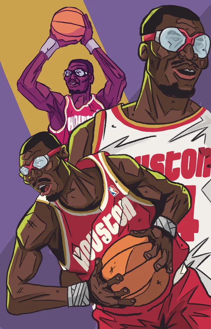 Illustration of Houston Rockets players in action by Mpumelelo Bhengu