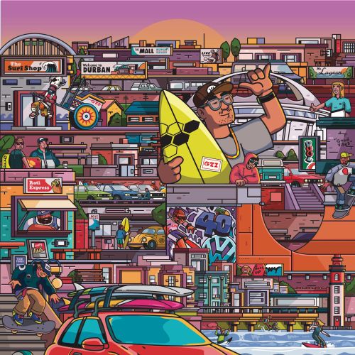 Colorful VW GTI 40th anniversary artwork by Mpumelelo Bhengu