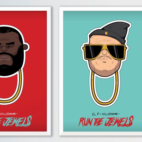 Illustrated portraits of Run the Jewels by Mpumelelo Bhengu