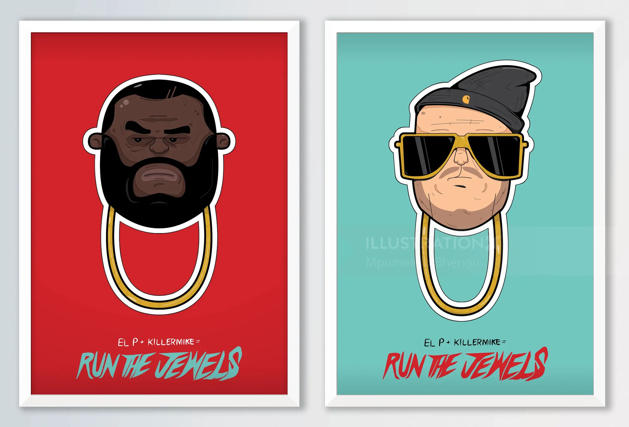 Portraits illustrés de Run the Jewels par Mpumelelo Bhengu
