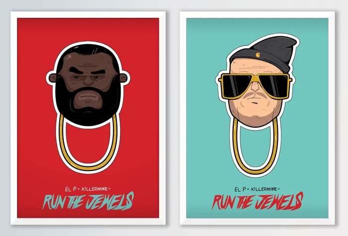Illustrated portraits of Run the Jewels by Mpumelelo Bhengu