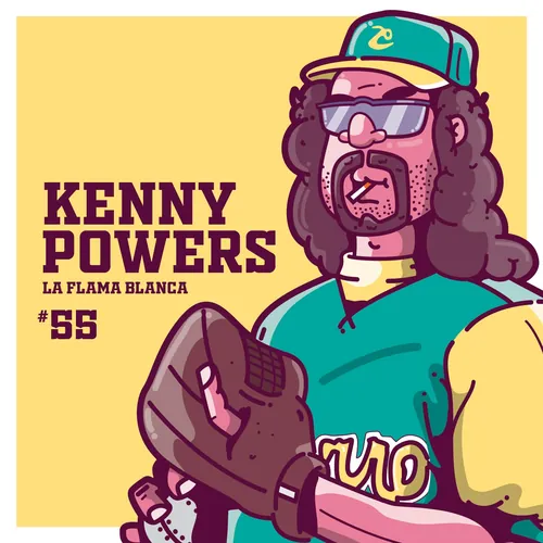 Illustration von Kenny Powers in Baseballausrüstung von Mpumelelo Bhengu