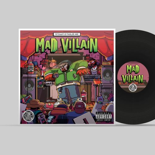 Madvillain vinyl record and colorful illustrated album cover