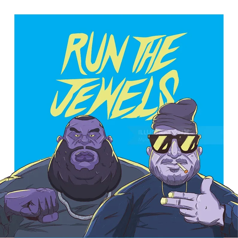 Porträt von Run the Jewels, illustriert von Mpumelelo Bhengu
