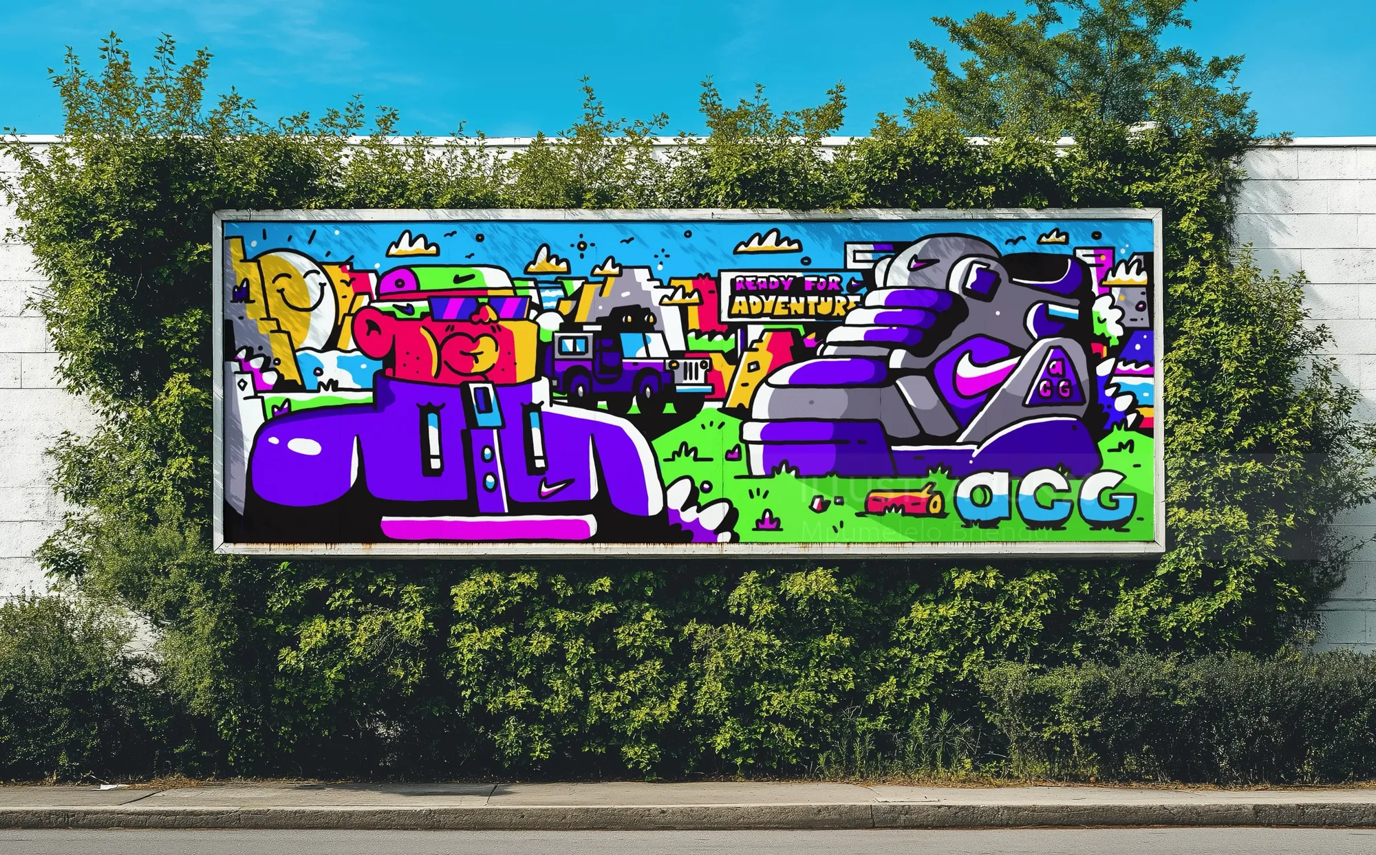 Bright Nike ACG outdoor billboard artwork by Mpumelelo Bhengu