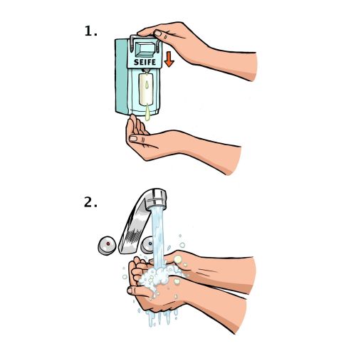 An illustration of hand wash