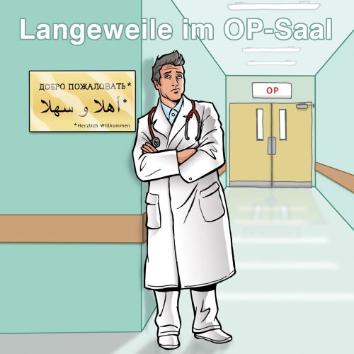 Doctor in the hospital - An illustration by Mueller Wegner