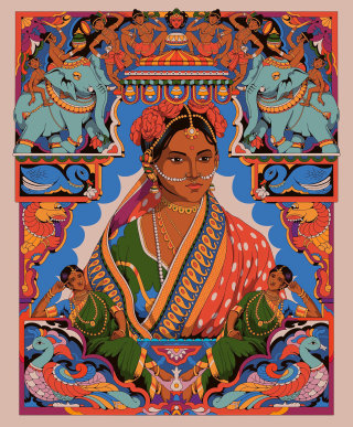 Representação da rainha indiana