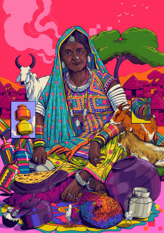 Les couleurs splendides du riche patrimoine du Rajasthan transmises de génération en génération