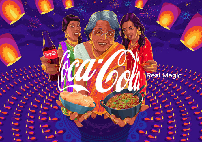 Design da campanha Coca-Cola Diwali