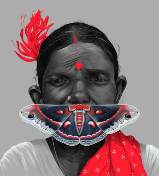 ケララ州の部族の女性の肖像画