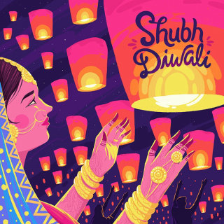 Pôster feliz de Diwali criado por Muhammed Sajid