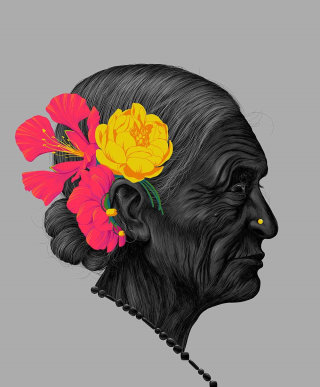 CMYK - インドの老人の肖像画実験 GIF