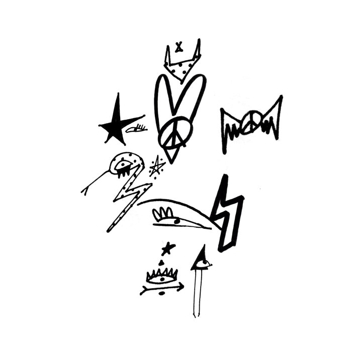 Black & White black scribbles
