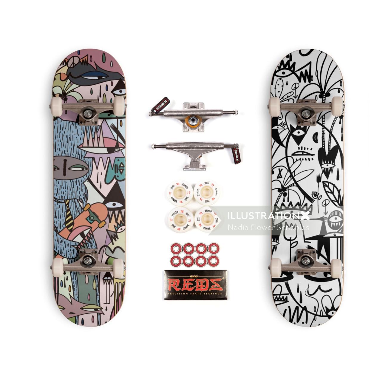 Graphic skateboard art