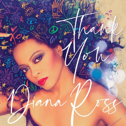 Lettering Thank you Diana Ross on photograph