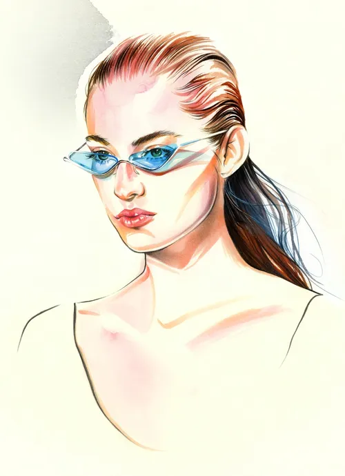 Watercolour art of a beautiful lady