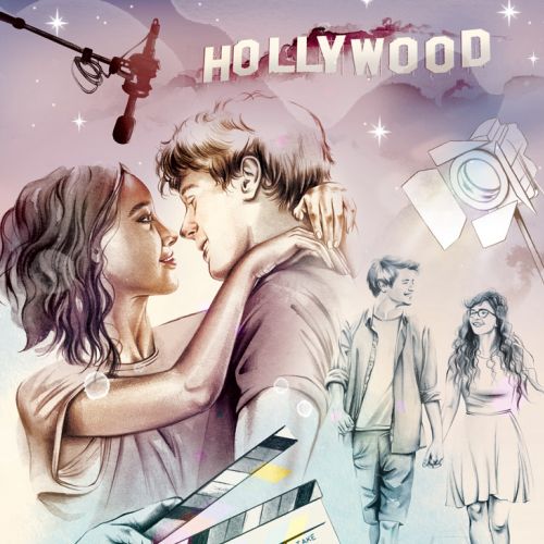 Hollywood movie shooting scene pencil made art