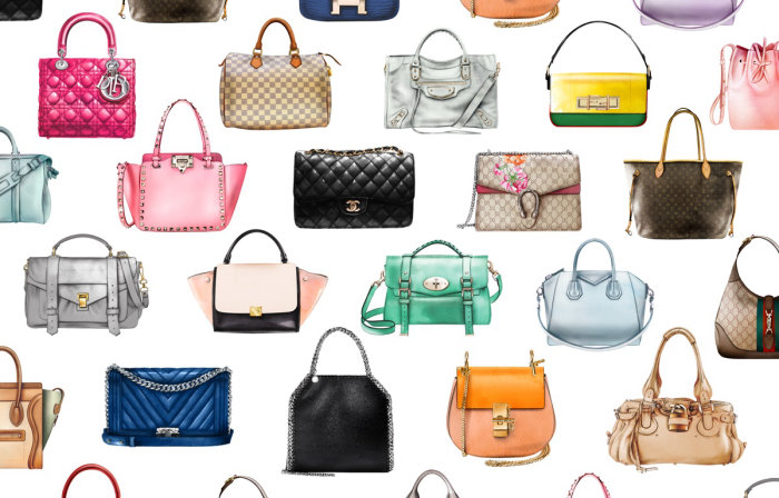 line illustration women fashion handbag collection