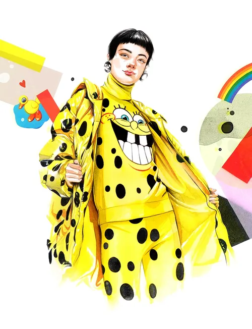 Girl in SpongeBob fashion