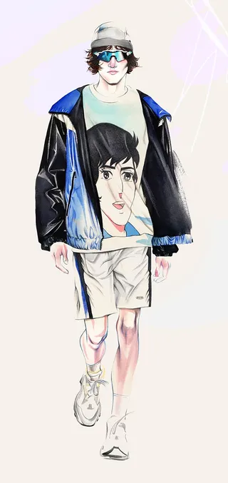 Pencil made art of fashion man