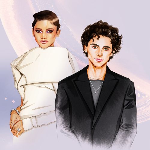 Stylish young woman and man posing together by Natalia Sanabria