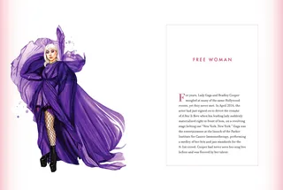 Woman in purple dress holding a sword posing confidently.
