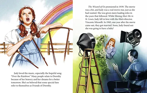 Illustration of Dorothy on The Wizard of Oz film set by Natalia Sanabria