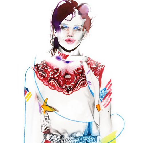 Fashion drawing of a model