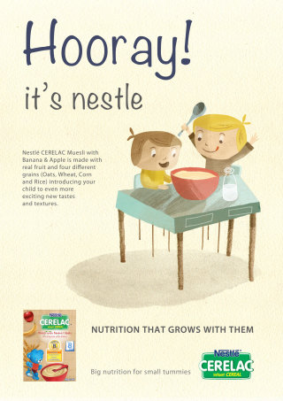 Una ilustración para el anuncio de Nestlé Cerelac