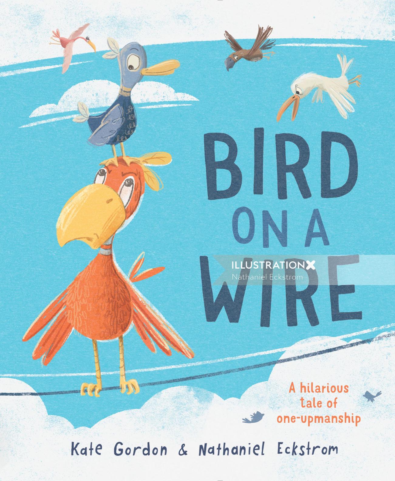 Bird on a Wire book cover design for Little Hare Publishing 