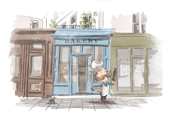 French baker, cats