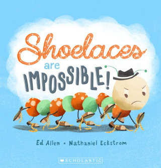 Scholastic Australia の Shoelaces are Impossible の本の表紙デザイン