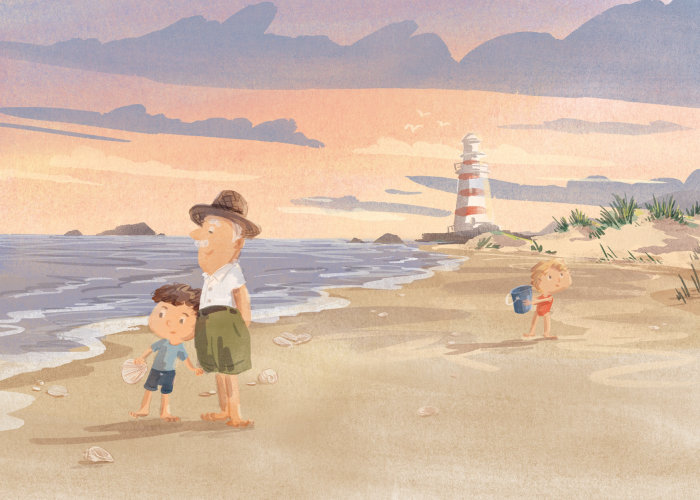 Ilustración del libro ilustrado - El tesoro de la marea