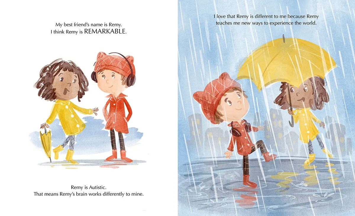 A children's book about a best friend, Remy, who is autistic