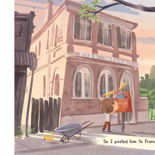 Boy refusing to share his little brother in a wheelbarrow by a house by Nathaniel Eckstrom