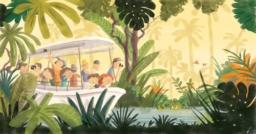 Tourists on a boat tour in Daintree Forest by Nathaniel Eckstrom